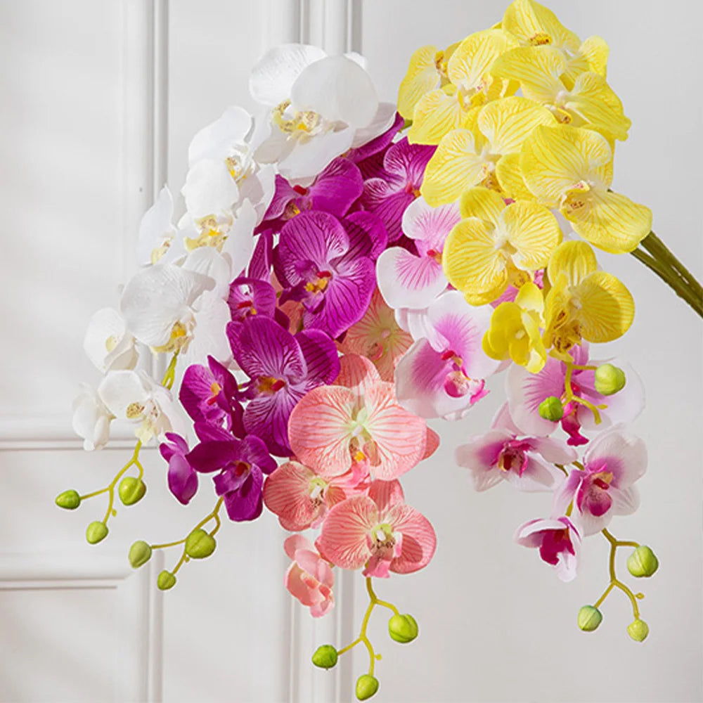 Exquisite 69cm Artificial Phalaenopsis Orchid Stems - Real Touch for Elegant Decor