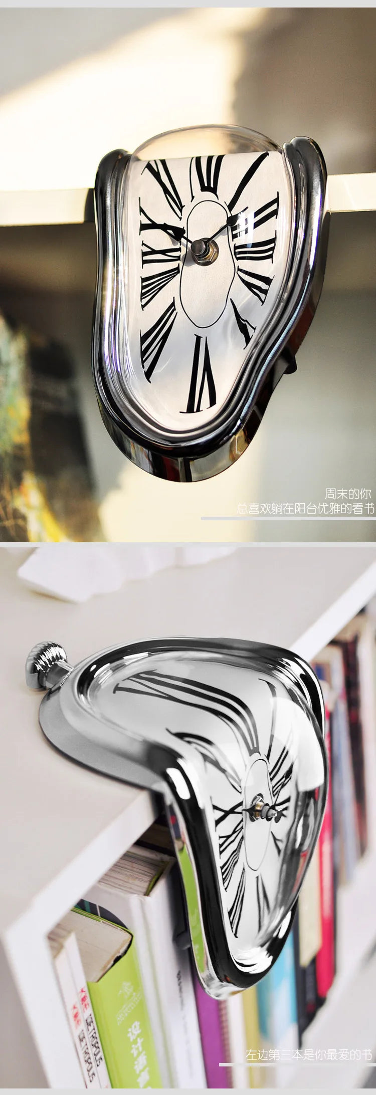 2024 New Novel Surreal Melting Distorted Wall Clocks Surrealist Salvador Dali Style Wall Decororation Home Garden Clock