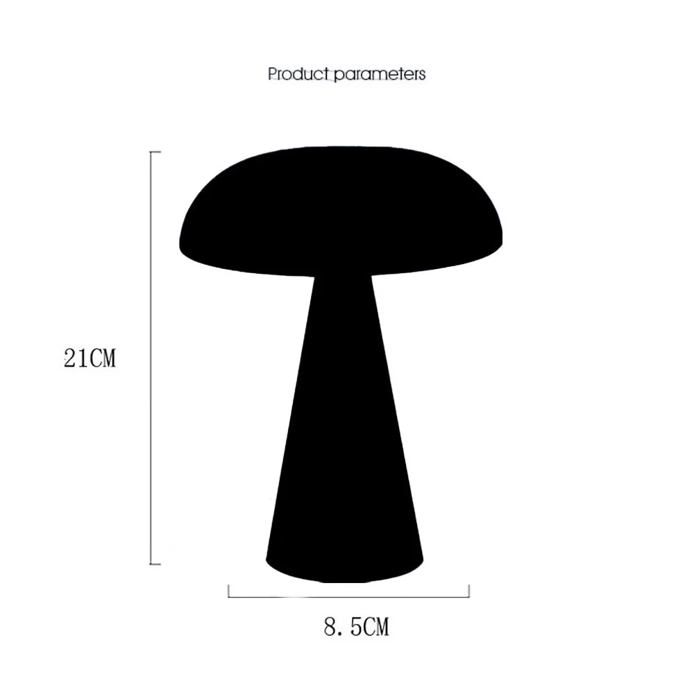 LED Mushroom Bud Table Lamp Rechargeable Touch Three-tone Lighting For Cafe Bar Restaurant Living Room Bedroom Study Decoration