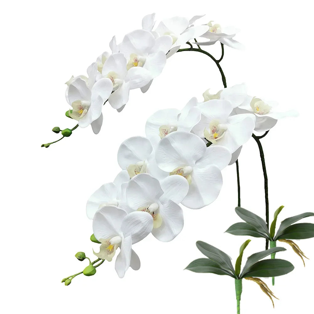 Exquisite 69cm Artificial Phalaenopsis Orchid Stems - Real Touch for Elegant Decor