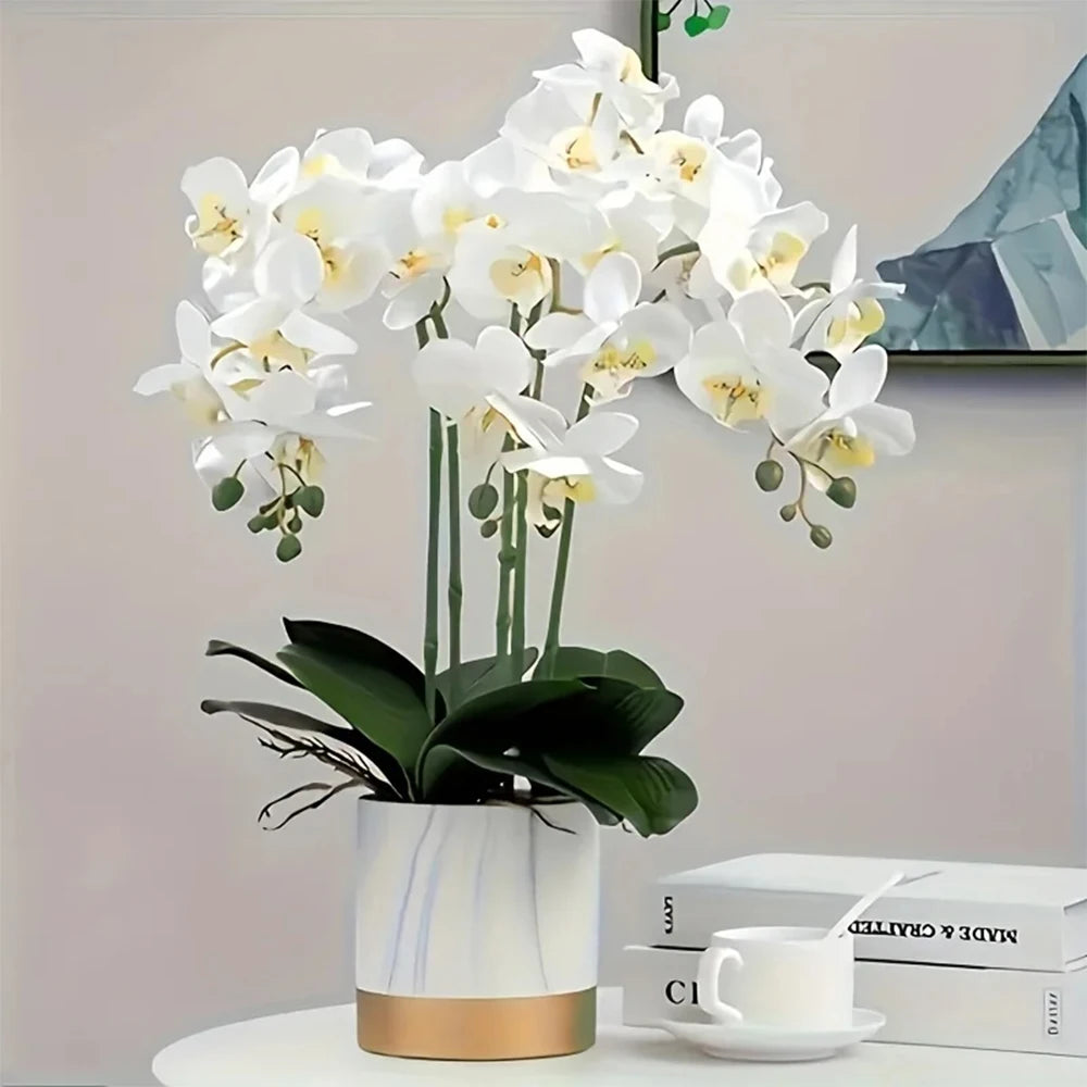 Exquisite 69cm Artificial Phalaenopsis Orchid Stems - Real Touch for Elegant Decor