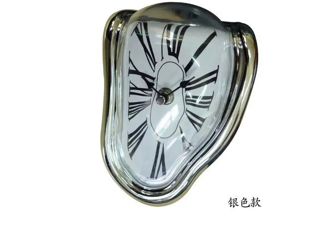 2024 New Novel Surreal Melting Distorted Wall Clocks Surrealist Salvador Dali Style Wall Decororation Home Garden Clock